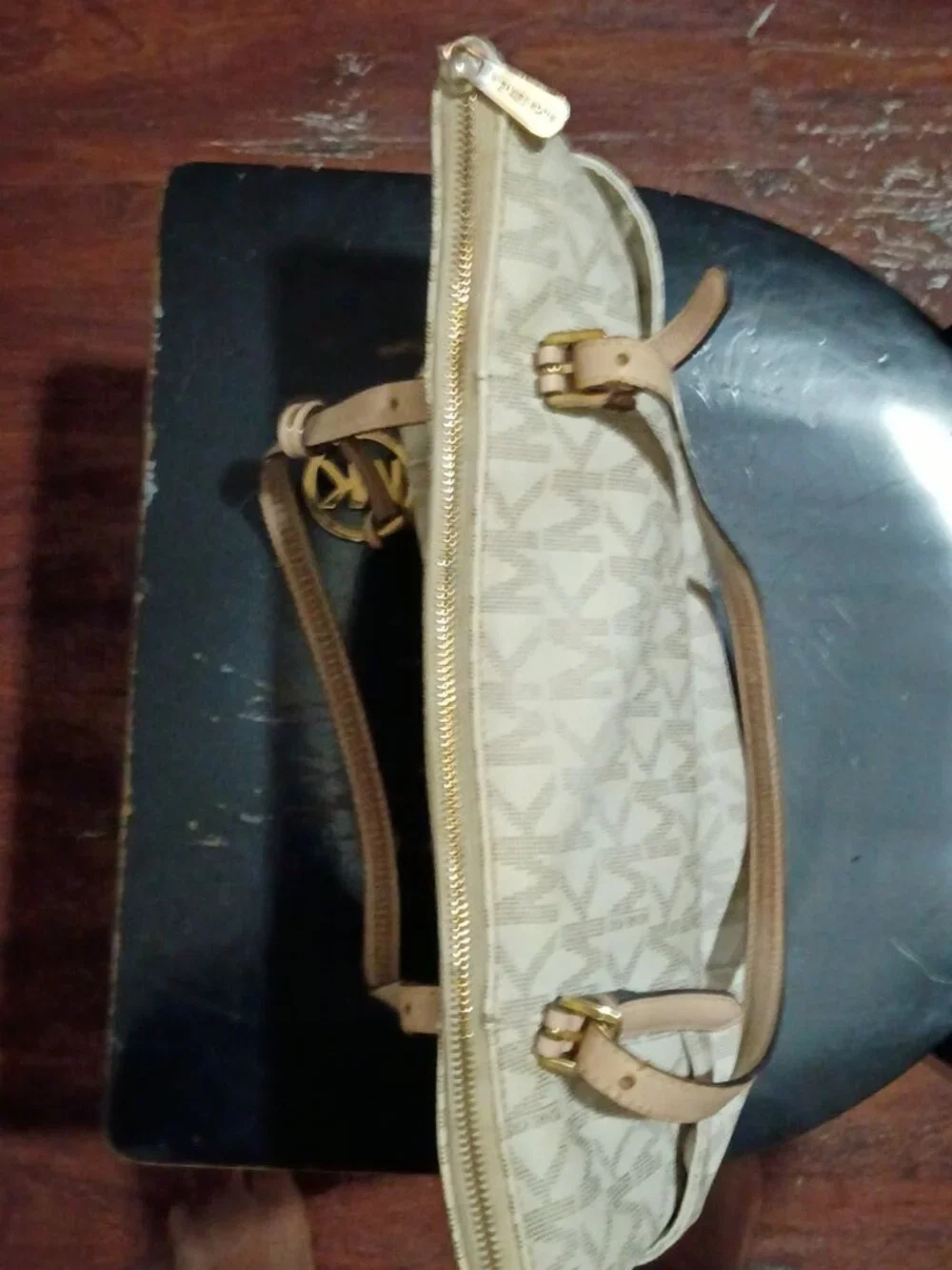Michael Kors Jet Set Travel Top Zip Signature Monogram Tote Handbag Women's